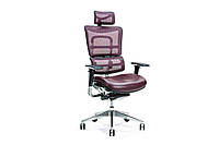 Ергономічне ортопедичне офісне крісло з регулюванням підлокітника Ergo 800 Сливовий