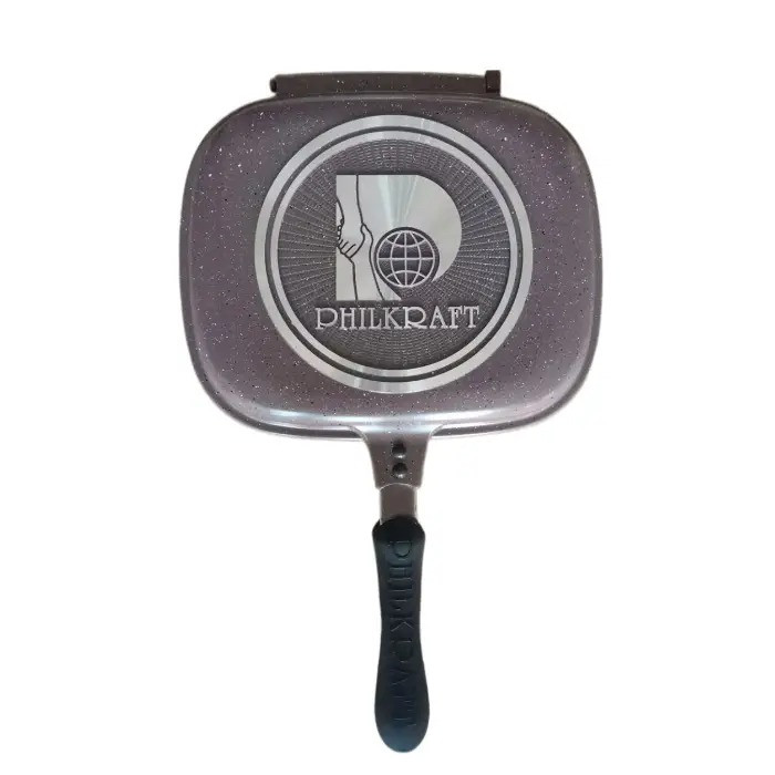 Сковорода складана з антипригарним покриттям подвійна, графітова 28 см, фото 1