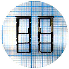 Тримач SIM карти Xiaomi Redmi Note 11, Redmi Note 11S чорний на 2 SIM + Micro SD