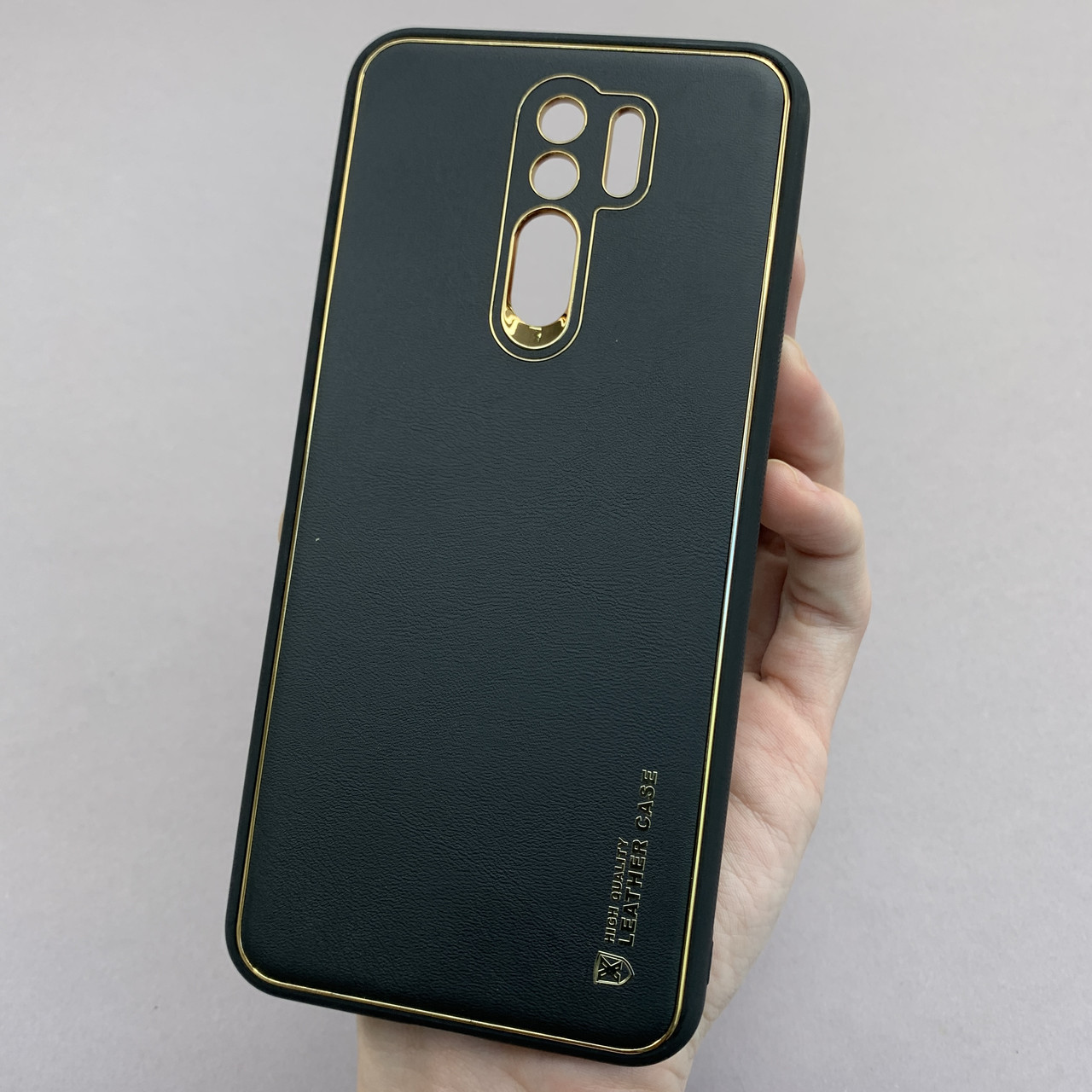 Чохол для Xiaomi Redmi 9 шкіряний матовий чохол із захистом камери на телефон сяомі редмі 9 чорний u9h