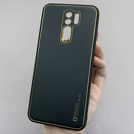 Чохол для Xiaomi Redmi 9 шкіряний матовий чохол із захистом камери на телефон сяомі редмі 9 чорний u9h, фото 1