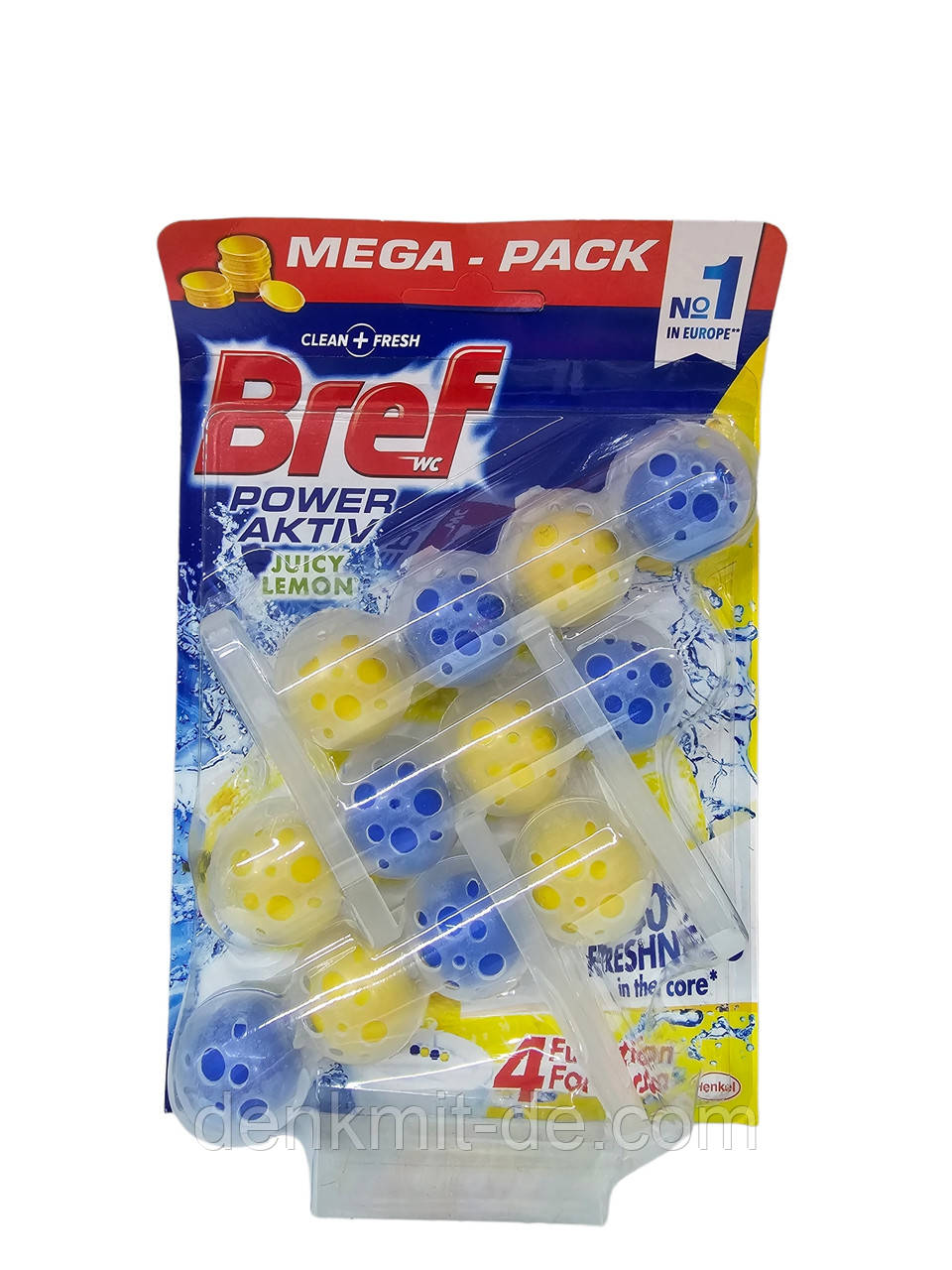 Туалетний блок Bref Power Aktiv Lemon, 3 шт.