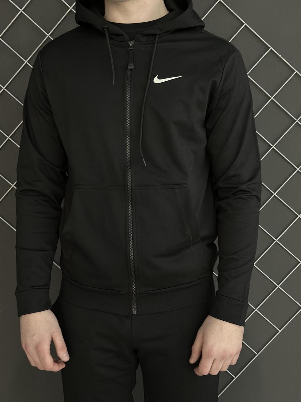 Чоловіча толстовка кофта на змійці кольору хакі Nike (двонитка). Осіння чоловіча кофта Найк