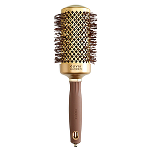 Термобрашинг для волосся Olivia Garden 55 мм Blowout Shine Wavy Bristles Gold & Brown (ID2051)