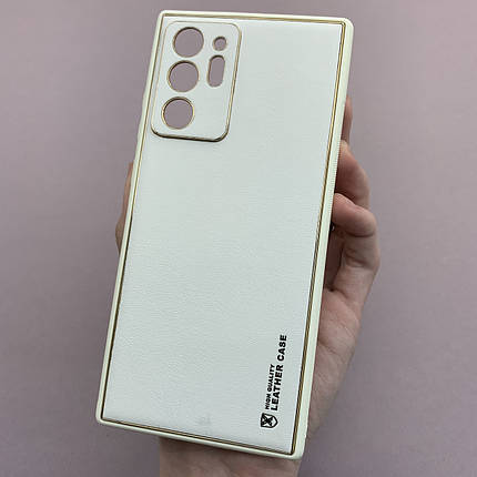 Чохол для Samsung Galaxy Note 20 Plus шкіряний матовий чохол із захистом камери на самсунг нот 20 плюс білий u9h, фото 1