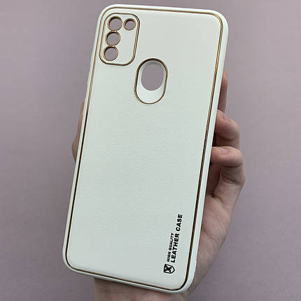 Чохол для Samsung Galaxy A11 шкіряний матовий чохол із захистом камери на телефон самсунг а11 білий u9h, фото 1