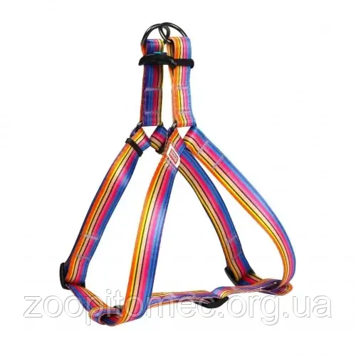Шлея WAUDOG Nylon з QR-паспортом, малюнок Лінії 1 15 мм ОГ 40-55 см нейлон Різнобарвний, фото 1