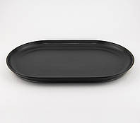 Тарілка овальної форми Porland Seasons Black 118132 32см Чорна овальна тарілка Фарфорова овальна тарілка