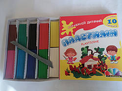 Пластилін Гамма 10 кольорів 200 грам зі стеком Дитячий Серія Захоплення 331010 Гамма