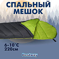 Спальный мешок 220-75-20 см спальник +6/-10°C для походов рыболовный туристический водонепроницаемый