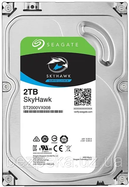 Жорсткий диск  3.5 "Seagate Skyhawk  HDD 2TB 5900RPM 64MB ST2000VX008 SATAIII