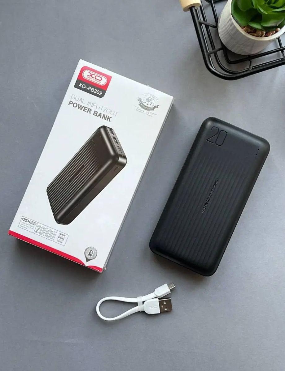 Внешний аккумулятор PowerBank 20000mAh 2USB ХО PB302 черный, Универсальный аккумулятор для телефона переносной, фото 8