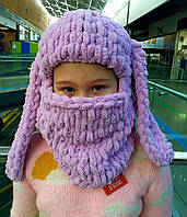 Шапка-балаклава бузкового кольору