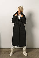 Пальто кашемировое женское длинное классическое черное