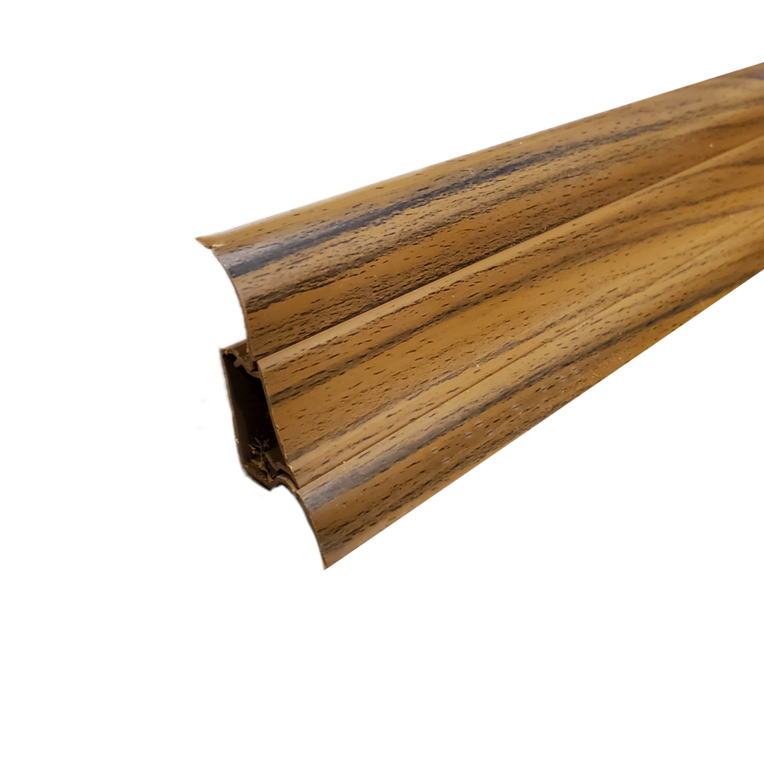 Плінтус пластиковий ТЕКО Стандарт 0082 Сосна північна з кабель каналом широкий по підлозі м'які краї, фото 1