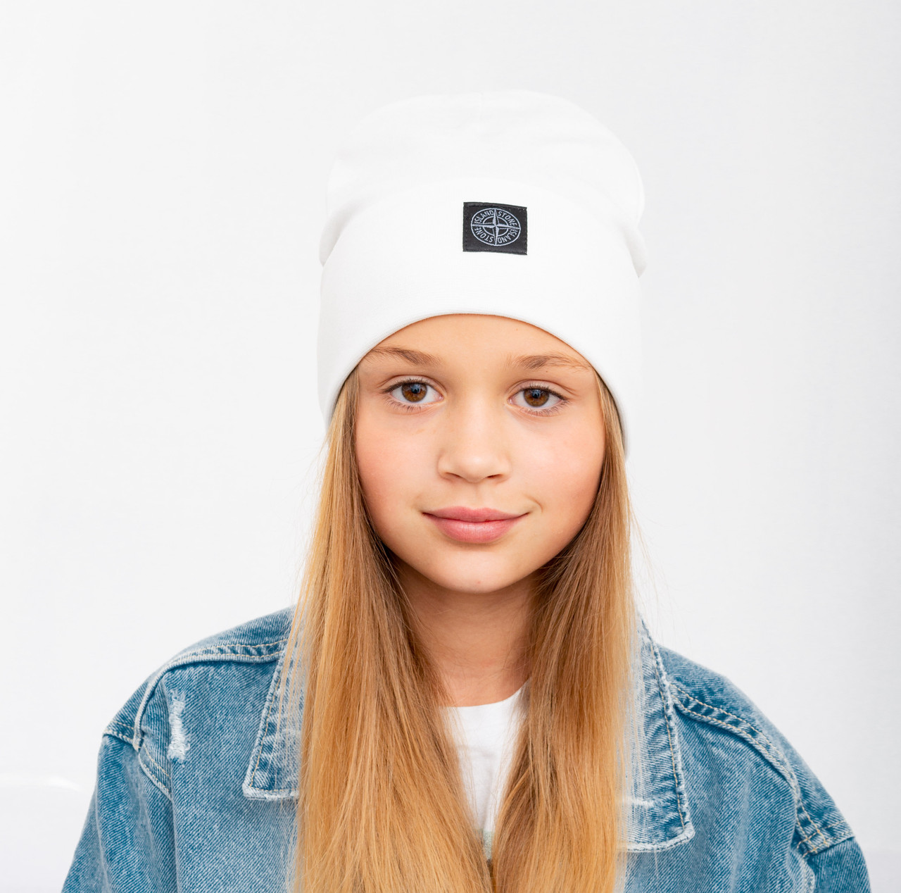 Шапка Рібана х/б Stone Island білий