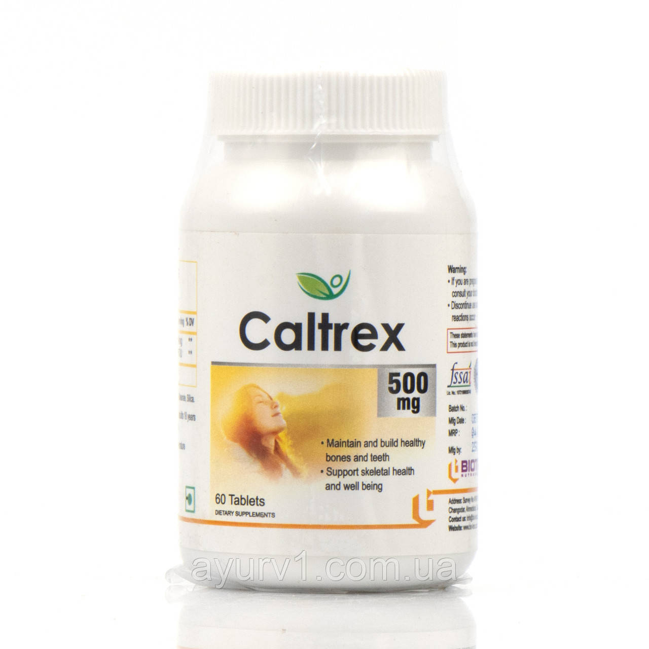Кальцій – 500мг Вітамін Д3 – 250мг Caltrex 500 мг Biotrex 60veg.capsules