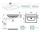 Тумба ЮВВІС для ванної кімнати 80 см біла підлогова ВІВАЧІ з умивальником VIVACE, фото 5
