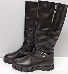 STTOPA демі зима. Висота 40 см. Розміри 38,39,41. Чоботи з натуральної шкіри. 246-3641 Чорні