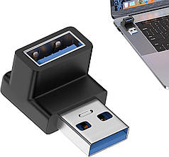 Перехідник адаптер з'єднувач кутовий USB 3.0 M/F 90 градусів