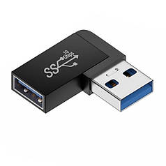 Адаптер перехідник кутовий USB 3.0 Male — USB 3.0 Female 10 Гбіт/с (плоский)