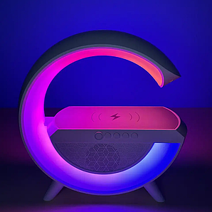 Настільна лампа нічник RGB 3-in-1 HM-3130 Rainbow Light-Wireless Charger-Speaker з бездротовою зарядкою і Bluetooth колонкою