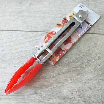 Щипці кухонні універсальні з неіржавкої сталі Червоний (KG-10417)