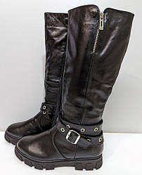 STTOPA зима. Висота 40 см. Розмір 40. Чоботи з натуральної шкіри. 246-3641 Чорні