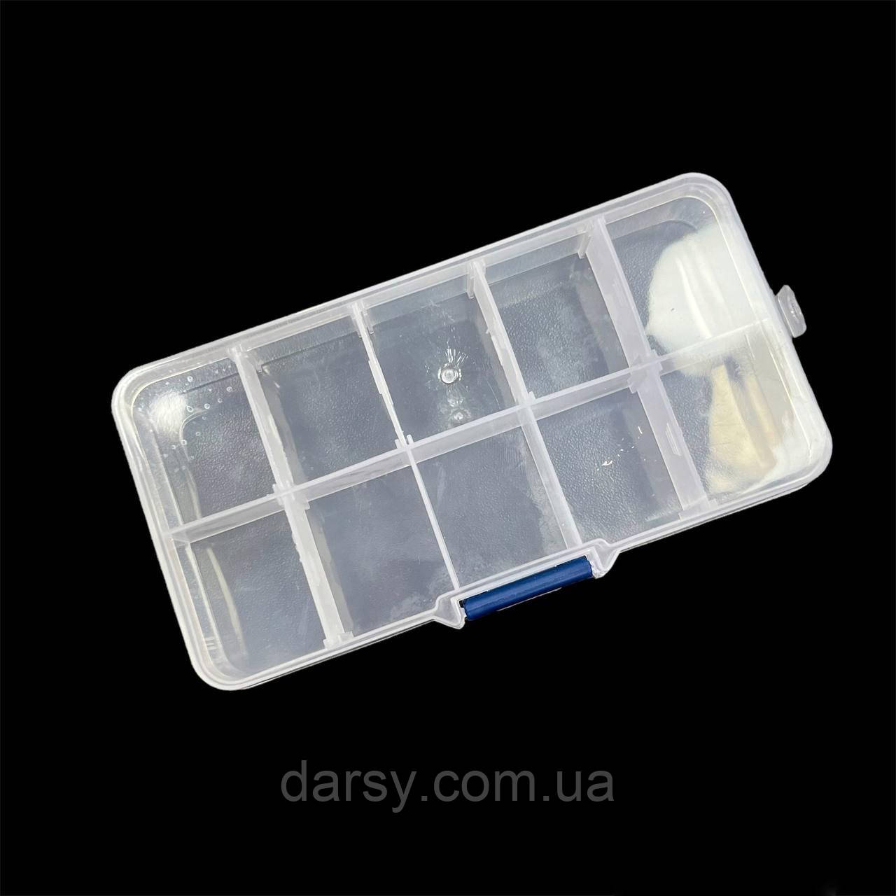 Прозорий органайзер, контейнер для бісеру, страз, дрібних деталей на 10 ячеєк, фото 1