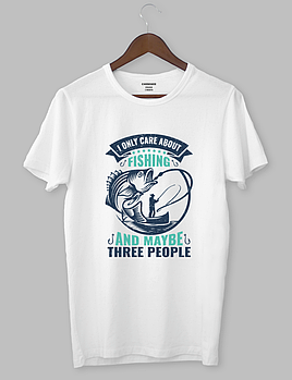 Футболка з прикольним дизайном «завзятий рибалка»