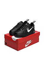 Кросівки Nike Air Force Utility шкіряні, осінні кросівки найк аір форс чорні, найк еір форс, найки форси