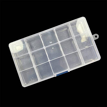 Прозорий органайзер, контейнер для бісеру, страз, дрібних деталей на 15 ячеєк