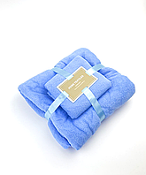 Комплект полотенец однотонный Home Textiles (микрофибра) голубой
