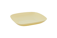 Квадратна пластикова тарілка 0,9л (світлий жовтий)