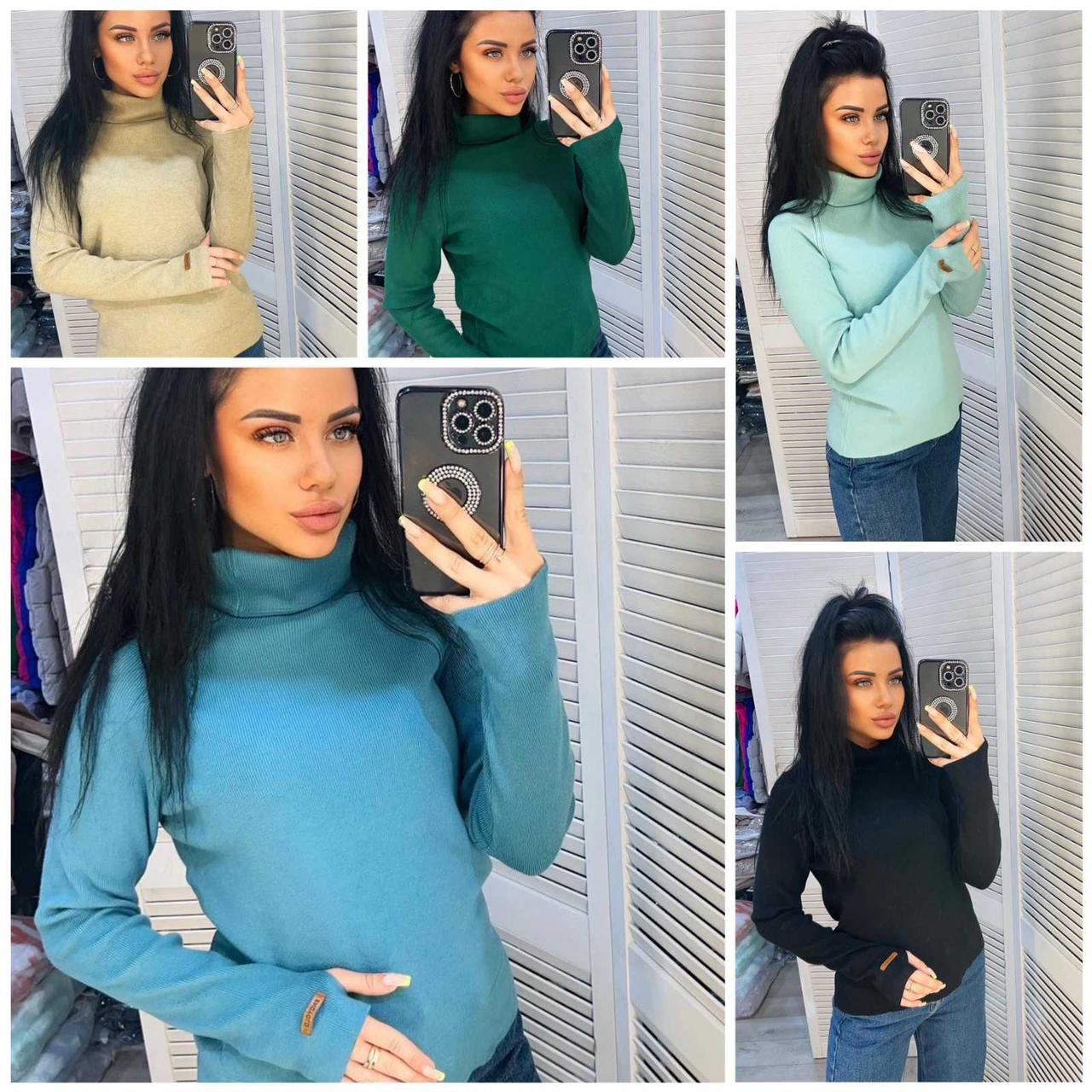 Кофта жіноча з вирізом на рукаві, колір в наявності темно-зелений, розміри 42-50