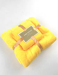Комплект рушників однотонний Home Textiles (мікрофібра) жовтий