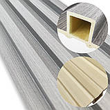 Декоративна настінна рейка ДПК Срібло 160х23х3000мм, фото 5