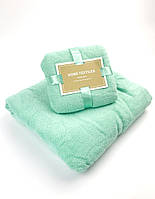 Комплект рушників однотонний Home Textiles (мікрофібра) м'ятний