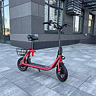 Електросамокат KUGOO С1 500W 11Ah червоний, з сидінням та посиленим кошиком, фото 4
