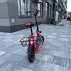 Електросамокат KUGOO С1 500W 11Ah червоний, з сидінням та посиленим кошиком, фото 5
