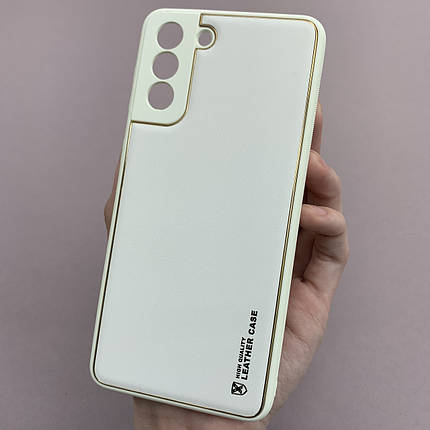 Чохол для Samsung Galaxy S21 Plus шкіряний матовий чохол із захистом камери на телефон самсунг с21 плюс білий u9h, фото 1