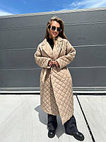 Женская зимняя куртка Длинное пальто с поясом Ткань плащевка + силикон 200 Размер 1 (42-46), 2 (48-52)