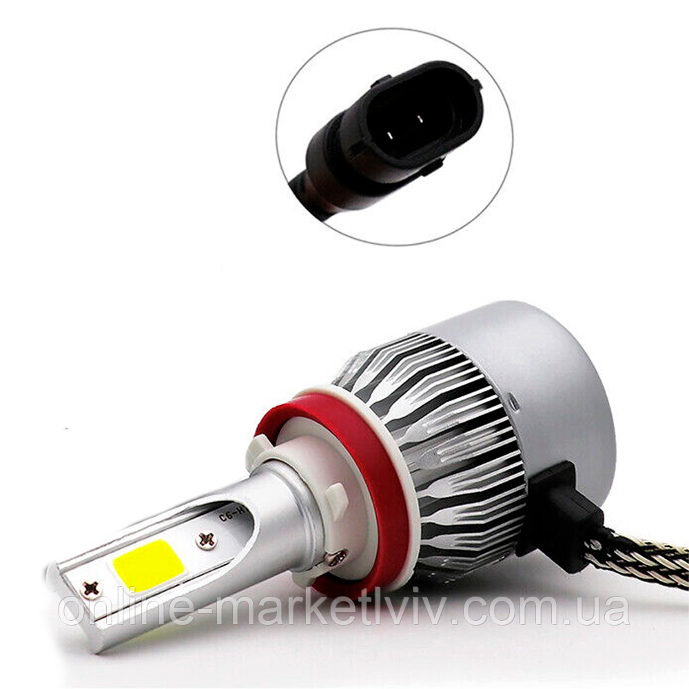 Автомобільна LED лампа 1 шт C6 H11, 30W / Світлодіодна лампочка для авто / Світлодіодні лампи для авто, фото 1