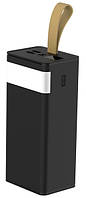 Зовнішній акумулятор (Power Bank) XO PR130 (PR130_Black) 40000 mAh Black 22.5W + 20W (Li-Pol, Input: microUSB/USB Type-C, Output: