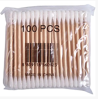 Ватяна паличка на дерев'яній основі, 100 шт.