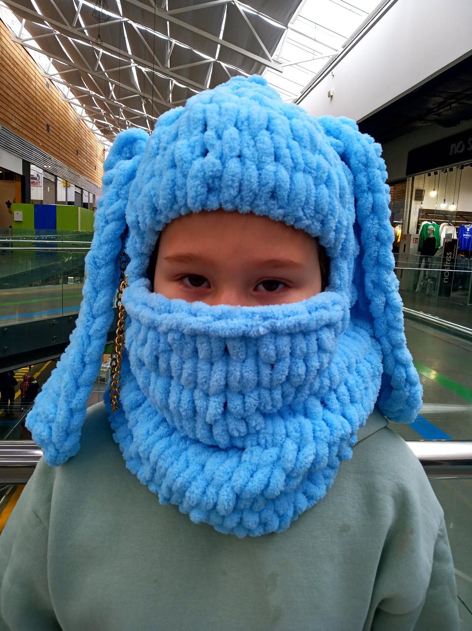 Блакитна балаклава з вухами