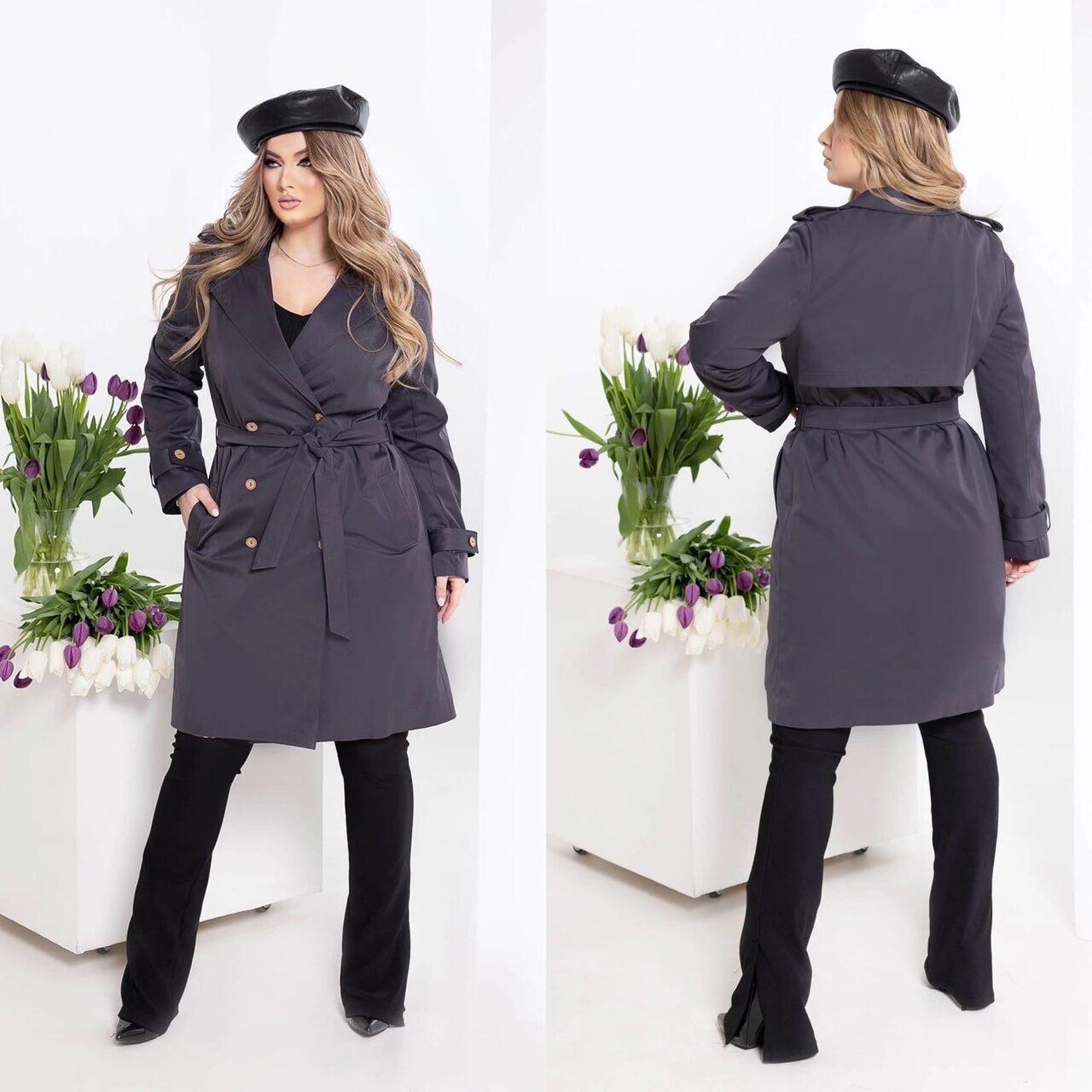 Стильний жіночий тренч, тканина "Котон" розмір 48