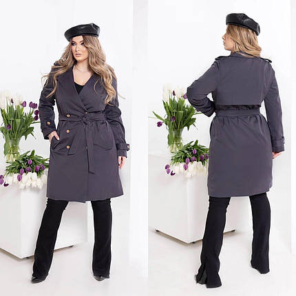 Стильний жіночий тренч, тканина "Котон" розмір 48, фото 1