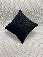 Автоподушка з Алькантари Lux ПАЙКА (штучної замші). Чорні стільники, 1 шт (30х30 см.)