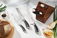 Качественный набор кухонных ножей Діаман, на подставке,состоит из 7 предметов,изготовлены из нержавеющей стали